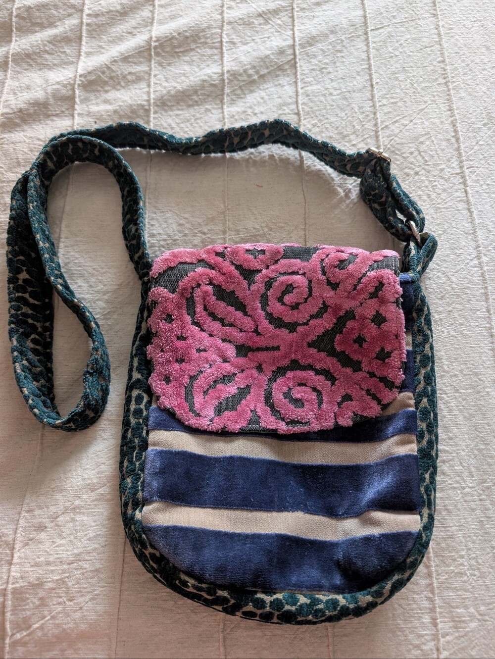 Miss Margo Designs, velvet mixed media boho shoulder back